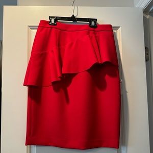 New Halogen Red Peplum Skirt